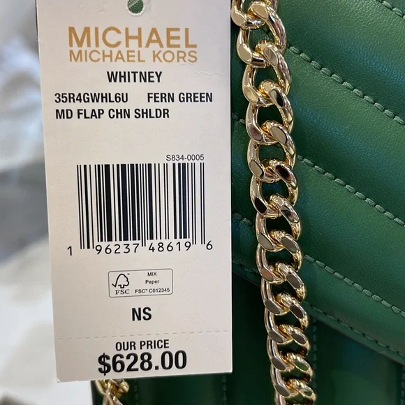 Michael Kors Whitney Medium Flap Chain Shoulder Bag 
Fern Green 
NWT - Picture 11 of 16